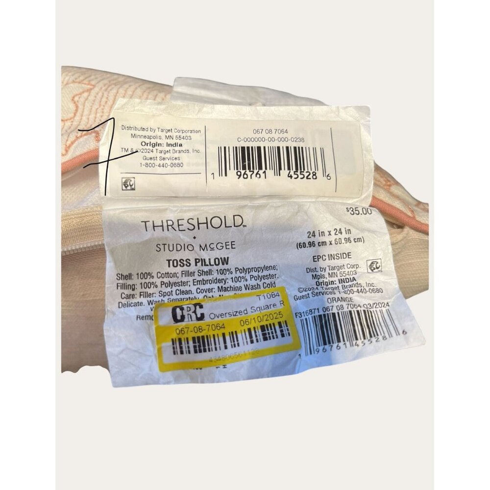 Threshold Studio Mcgee Botanical Floral Embroidered Cotton Decorative Throw Pill - Picture 4 of 5